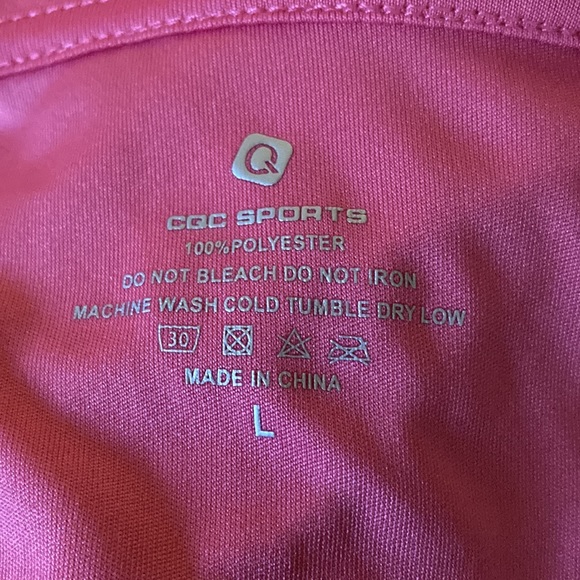 CQC sports size large pink polyester tank with collar - Picture 3 of 5